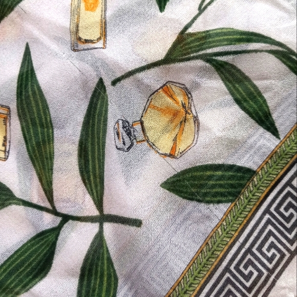 Gianni Versace Vintage 80's Profumi Chiffon Scarf Versace Perfume Logo Motif - Picture 9 of 13